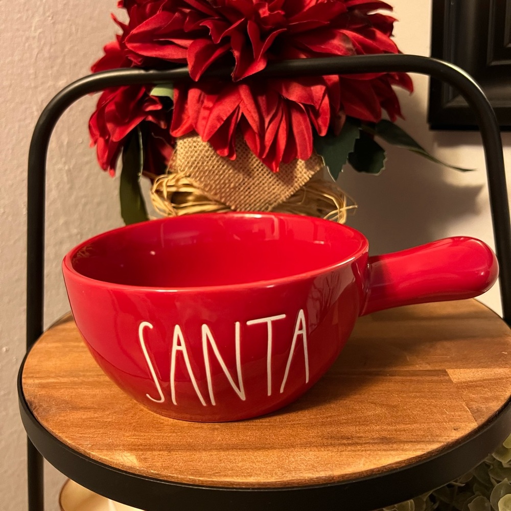 Rae Dunn Santa Bowl with Handle New